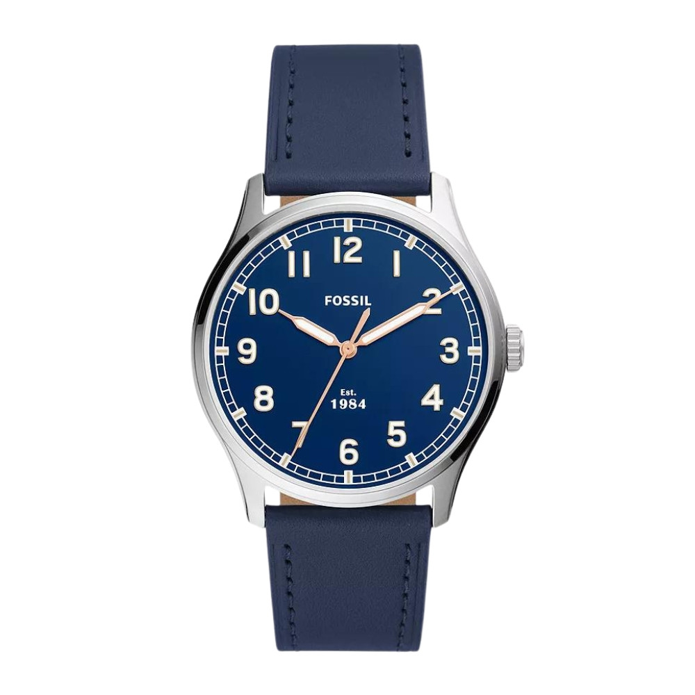 Dayliner Three-Hand Navy Leather Watch FS5924