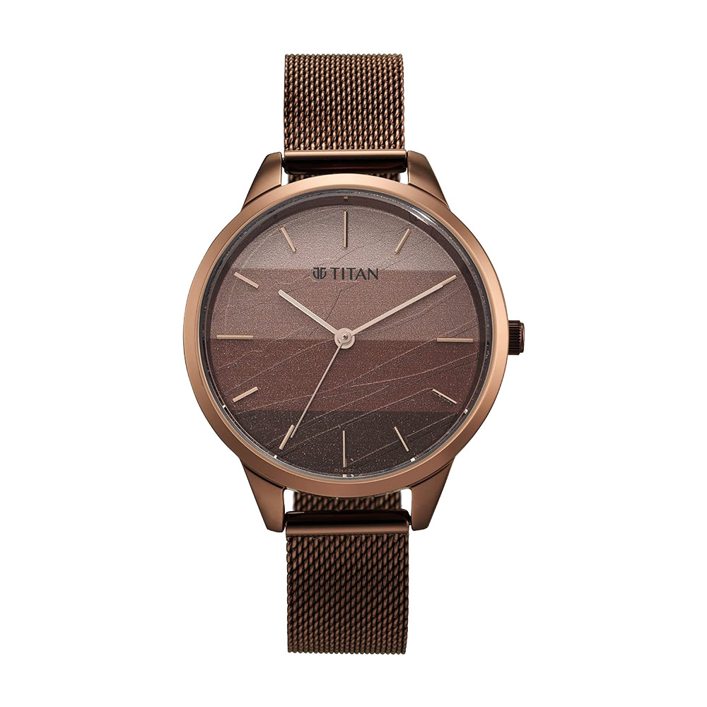 Titan Purple Glam It Up Multicoloured Dial Women Watch With Stainless Steel Strap NR2664QM01