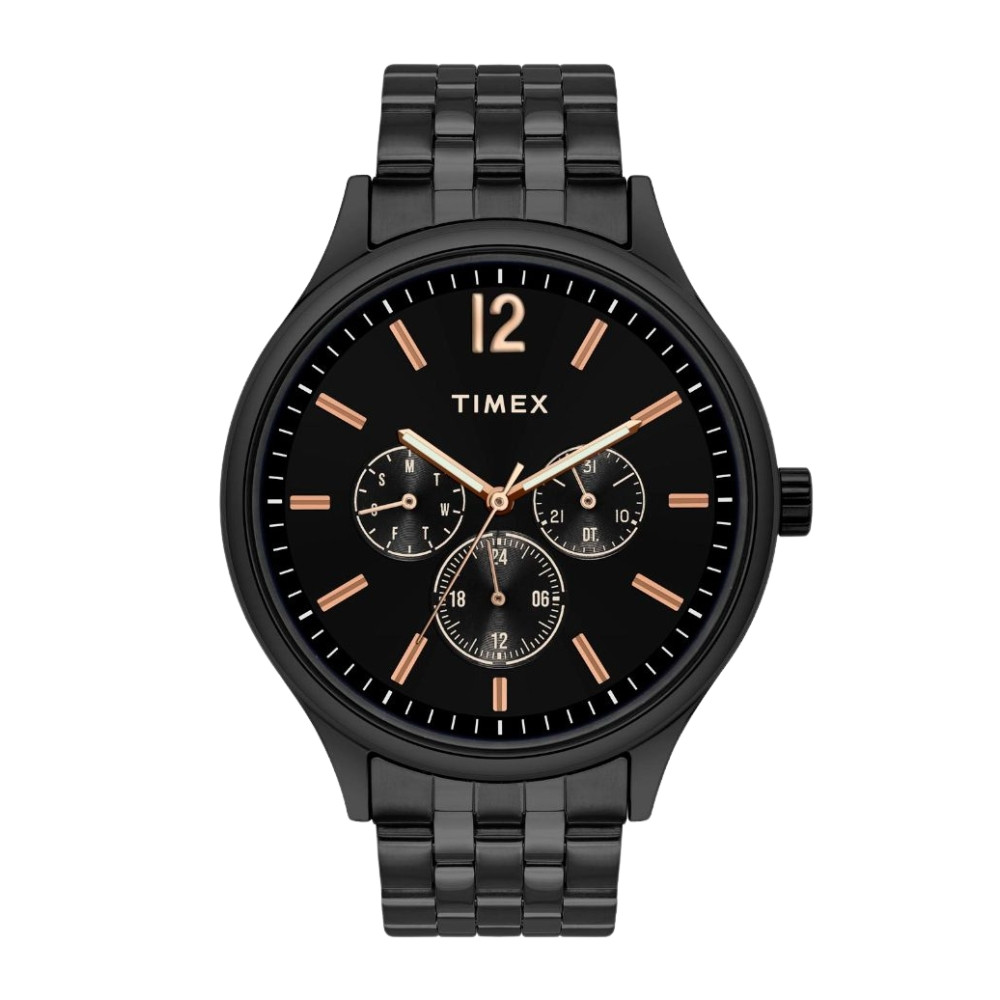 Timex Fashion Men's Black Dial Round Case Multifunction Function Watch -TWEG18405