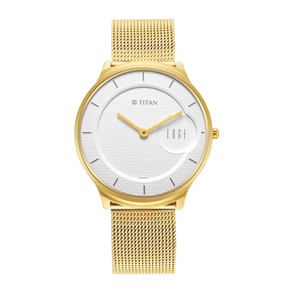 Titan Edge Baseline White Dial Stainless Steel Strap Watch NR1843YM01