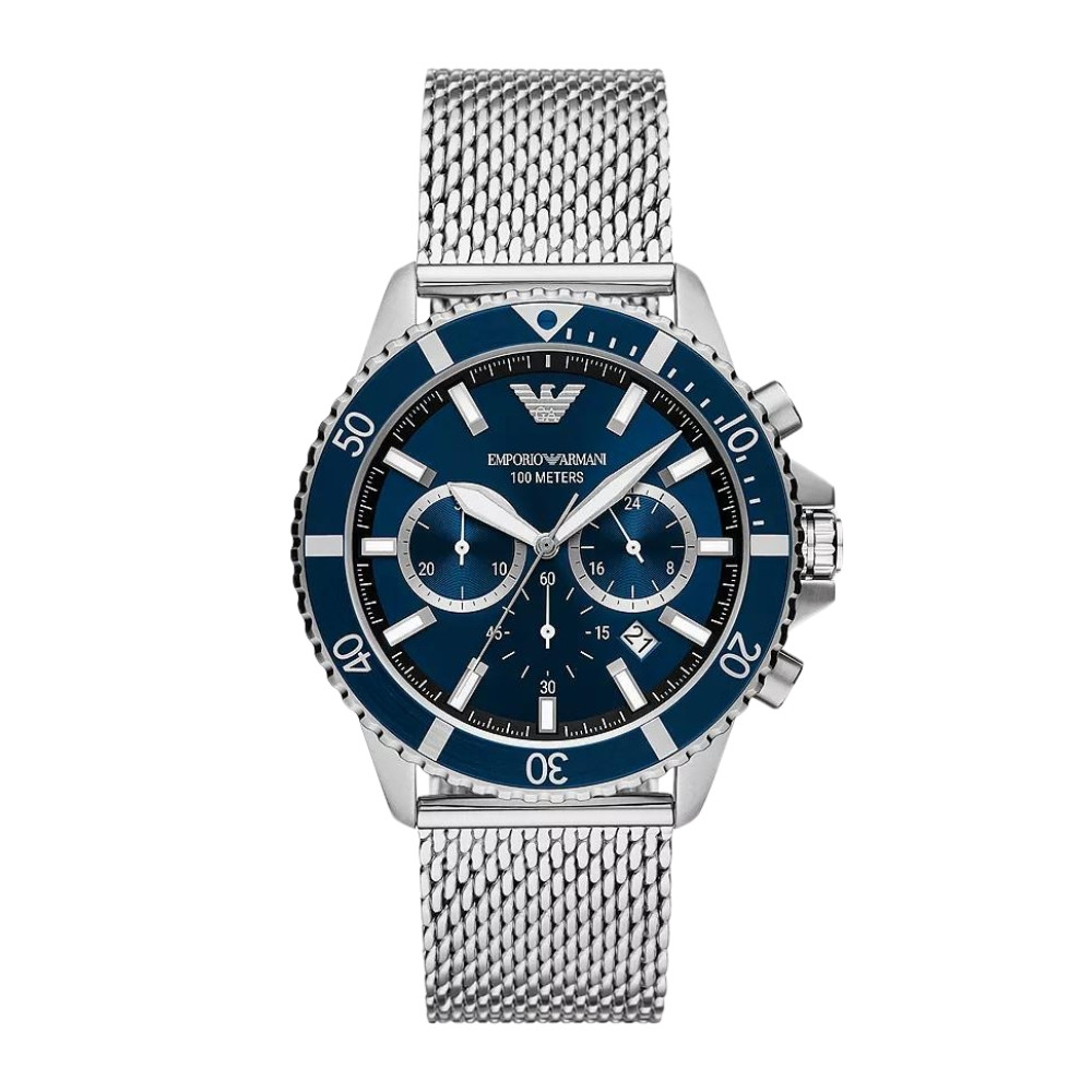 Emporio Armani Chronograph Stainless Steel Mesh Watch AR11587