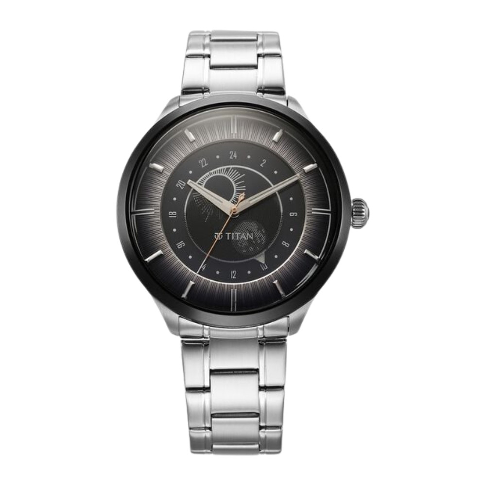 Titan Luna Sun Moon Phase in Frost Grey - Stellar Edition 10028KM02