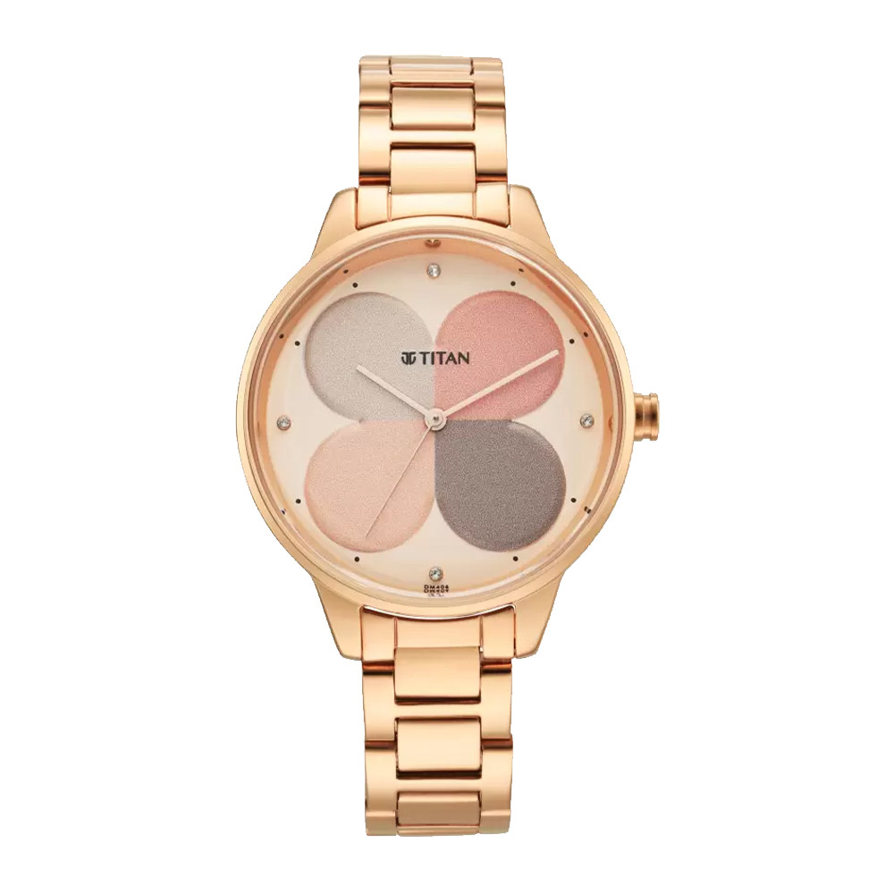 Titan Purple Glam It Up Multicoloured Dial Women Watch With Stainless Steel Strap NR2648WM02