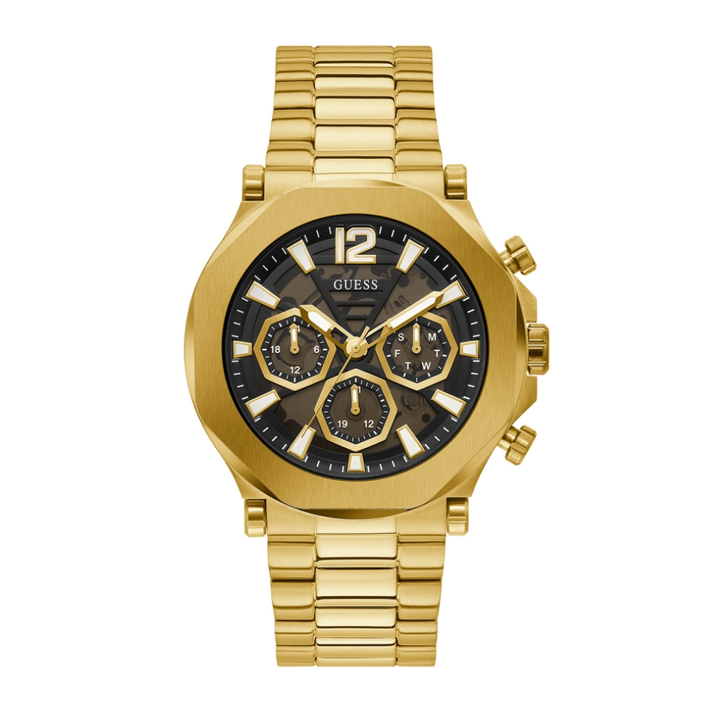 GUESS Mens Gold Tone Multi-function Watch GW0539G2