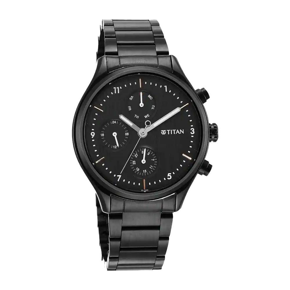 Titan Neo Black Dial Multifunction Watch for Men NR1803NM01