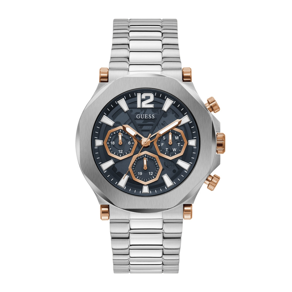 GUESS Mens Silver Tone Multi-function Watch GW0539G1