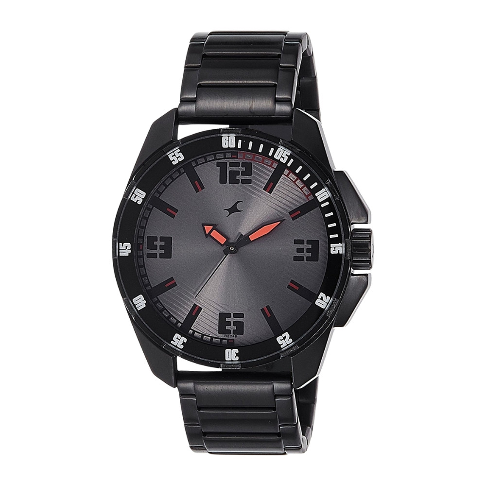 Fastrack Quartz Analog Grey Dial Stainless Steel Strap Watch for Guys NR3084NM01