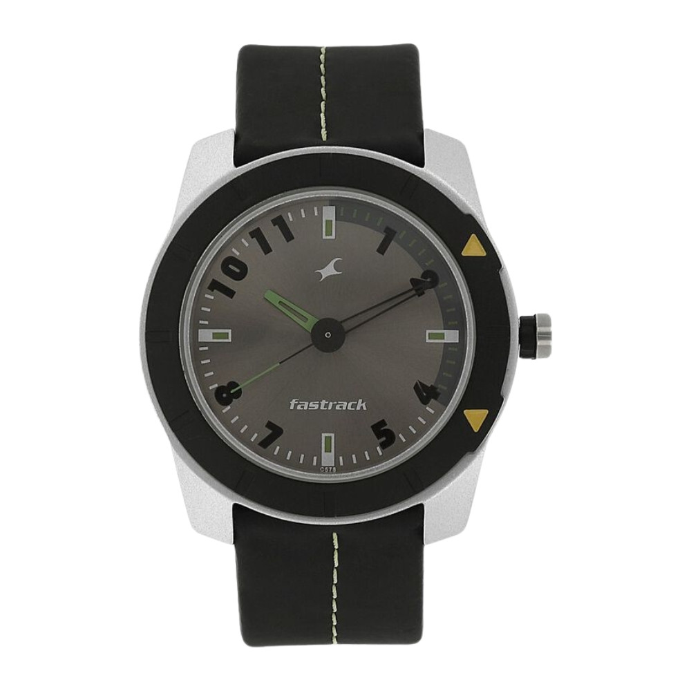 Fastrack Quartz Analog Grey Dial Plastic Strap Watch for Guys NR3015AL02