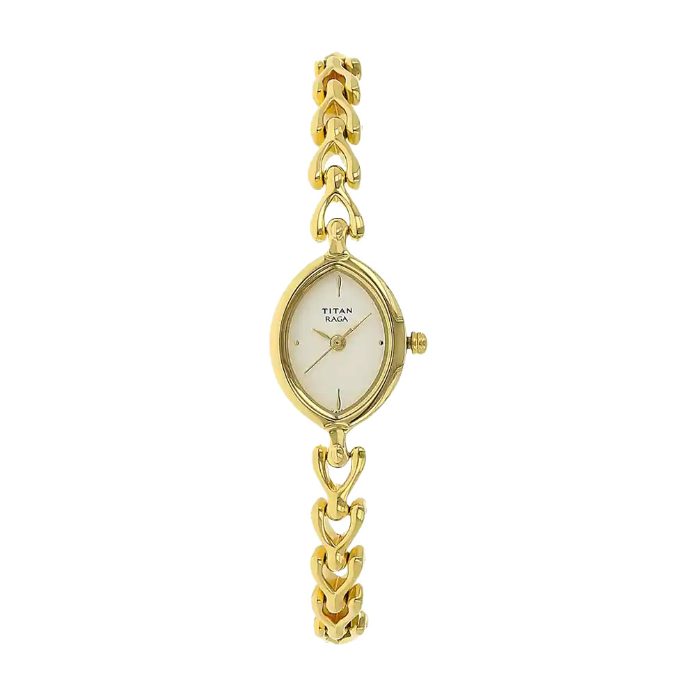 Titan Raga White Dial Women Watch With Metal Strap NR2370YM01