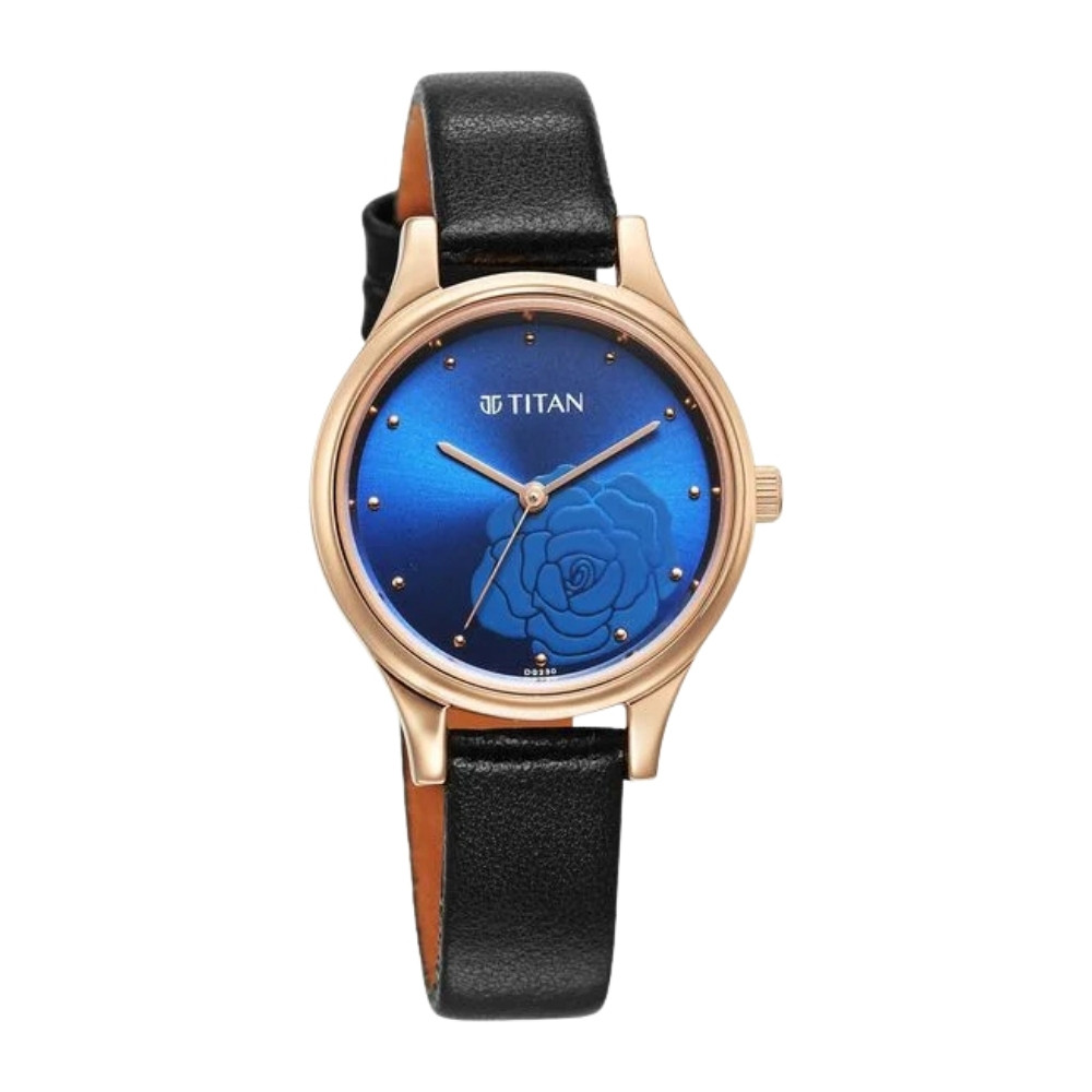 Titan Karishma Quartz Analog Blue Leather Strap for Women (2679WL01)