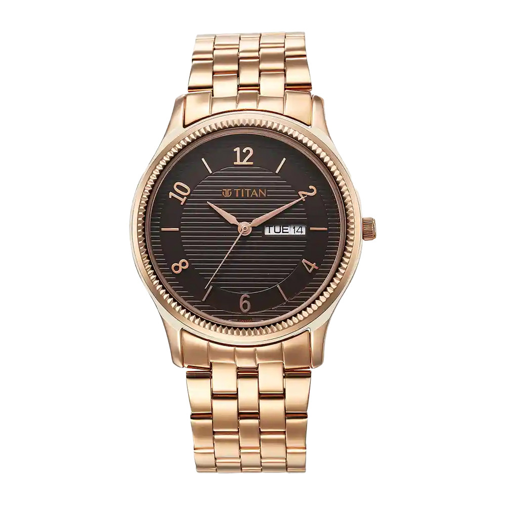 Titan Karishma Brown Dial Watch for Men NR1824WM01