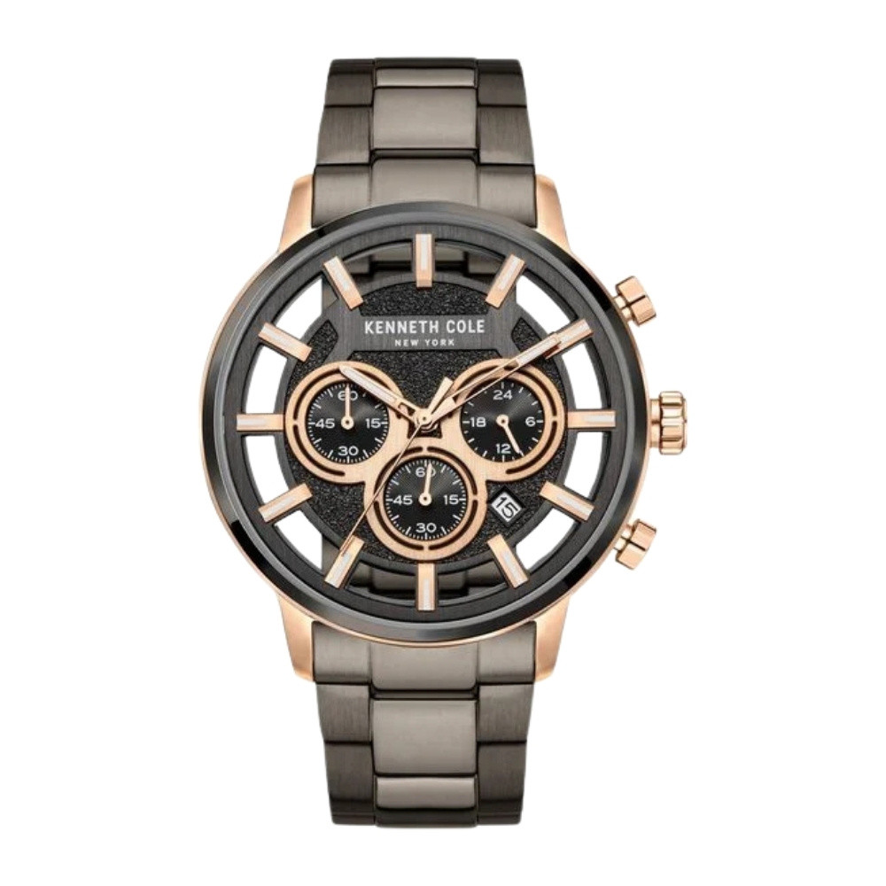 Kenneth Cole Quartz Chronograph Grey Dial Stainless Steel Strap Watch for Men NEKCWGI2105202MN