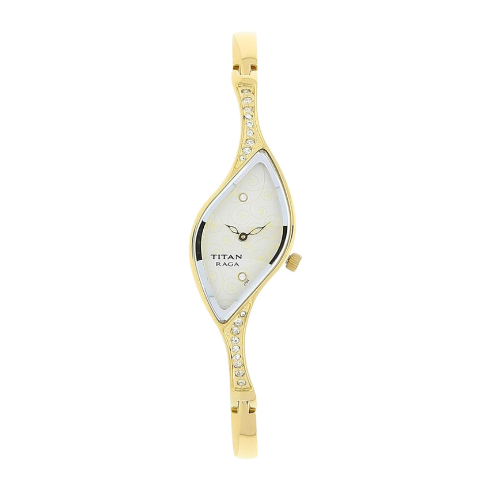 Titan Raga White Dial Women Watch With Metal Strap NQ9710YM01