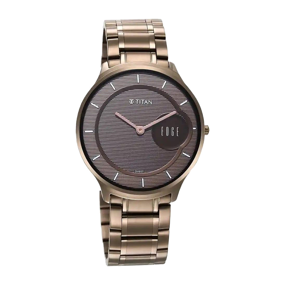 Titan Edge Baseline Dark Titanium Dial Stainless Steel Strap Watch NR1843QM02