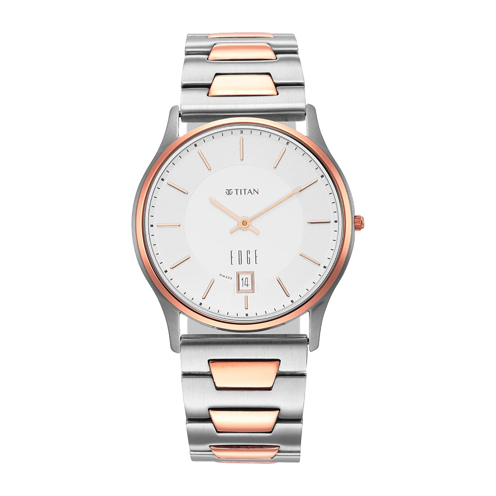 Titan Quartz Analog Silver Dial Stainless Steel Strap Watch for Men NR1683KM01