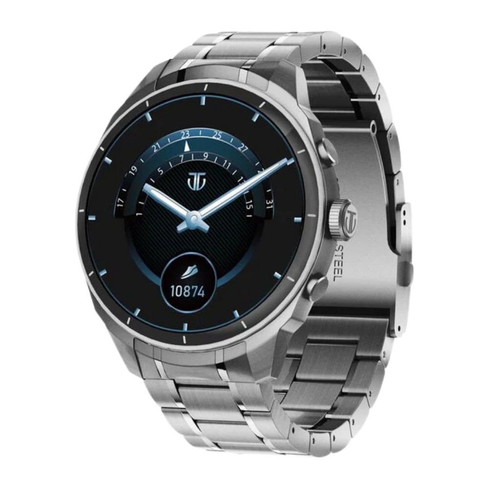 Titan Heritage Premium Smartwatch with All SS Design, 3.6 CM AMOLED Display, BT Calling, Advanced Chipset, Titan Health 90207SM01