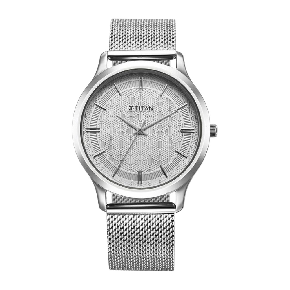 Titan Karishma Quartz Analog Silver Dial Stainless Steel Strap Watch for Men 1825SM09