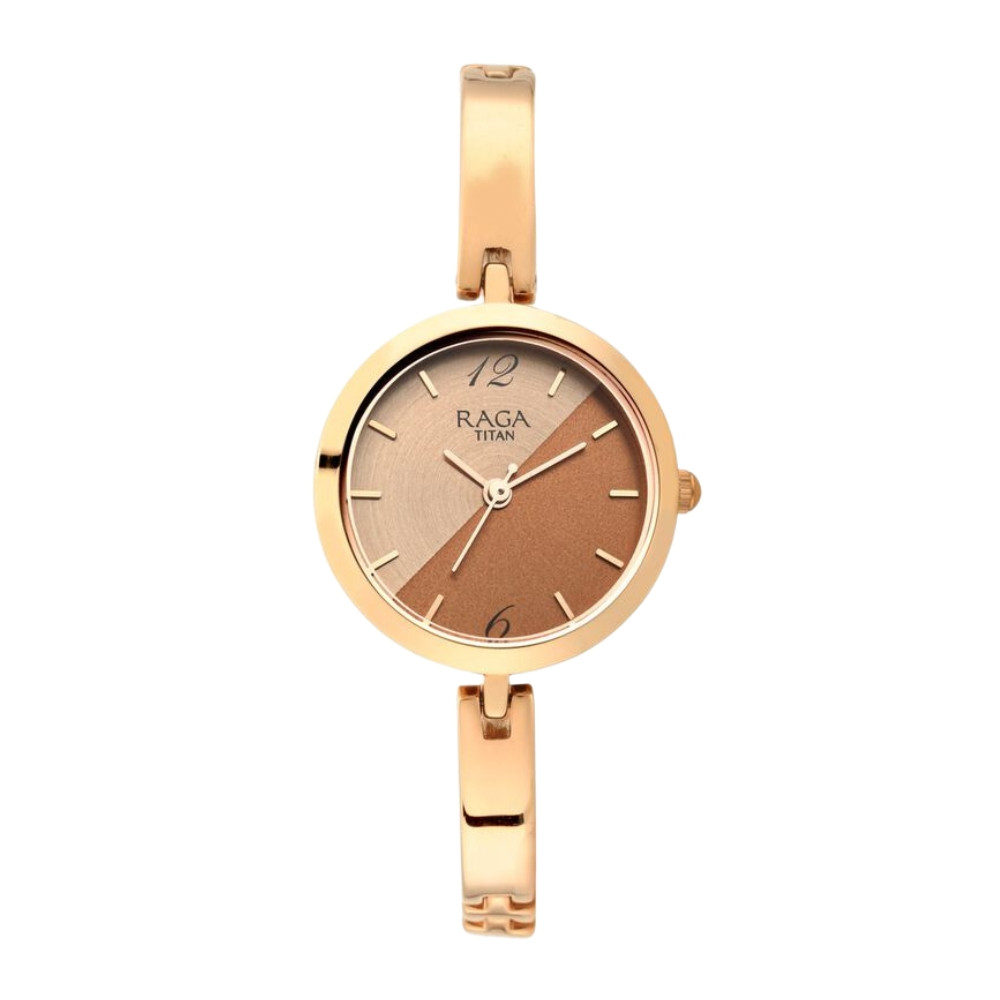 Titan Raga Viva Rose Gold Dial Women Watch With Metal Strap NR2606WM07
