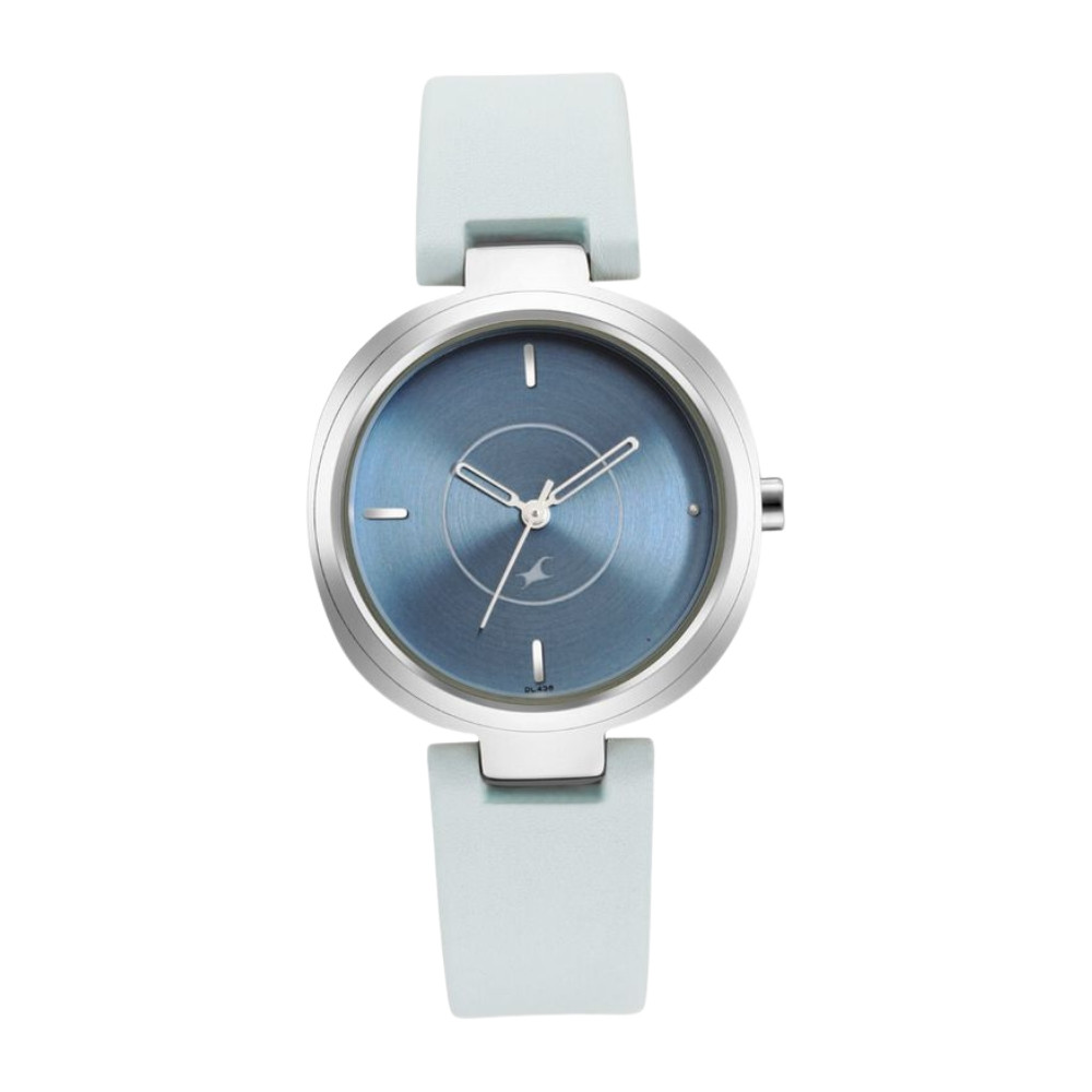 Fastrack Stunners Quartz Analog Blue Dial Leather Strap Watch for Girls NR6247SL02