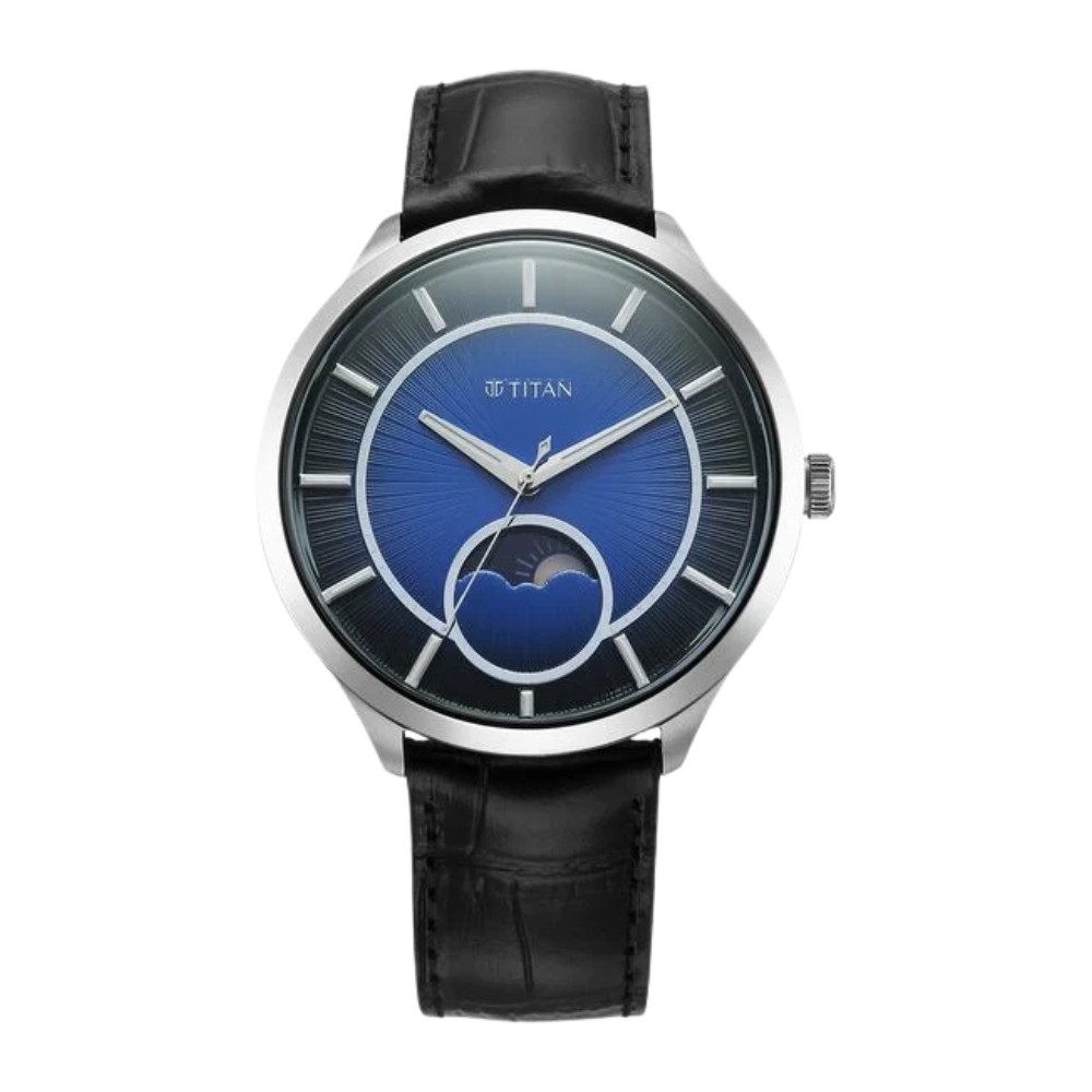Titan Caelum Sun Moon Sub-Dial in Cobalt Blue - Stellar Edition 10028SL01
