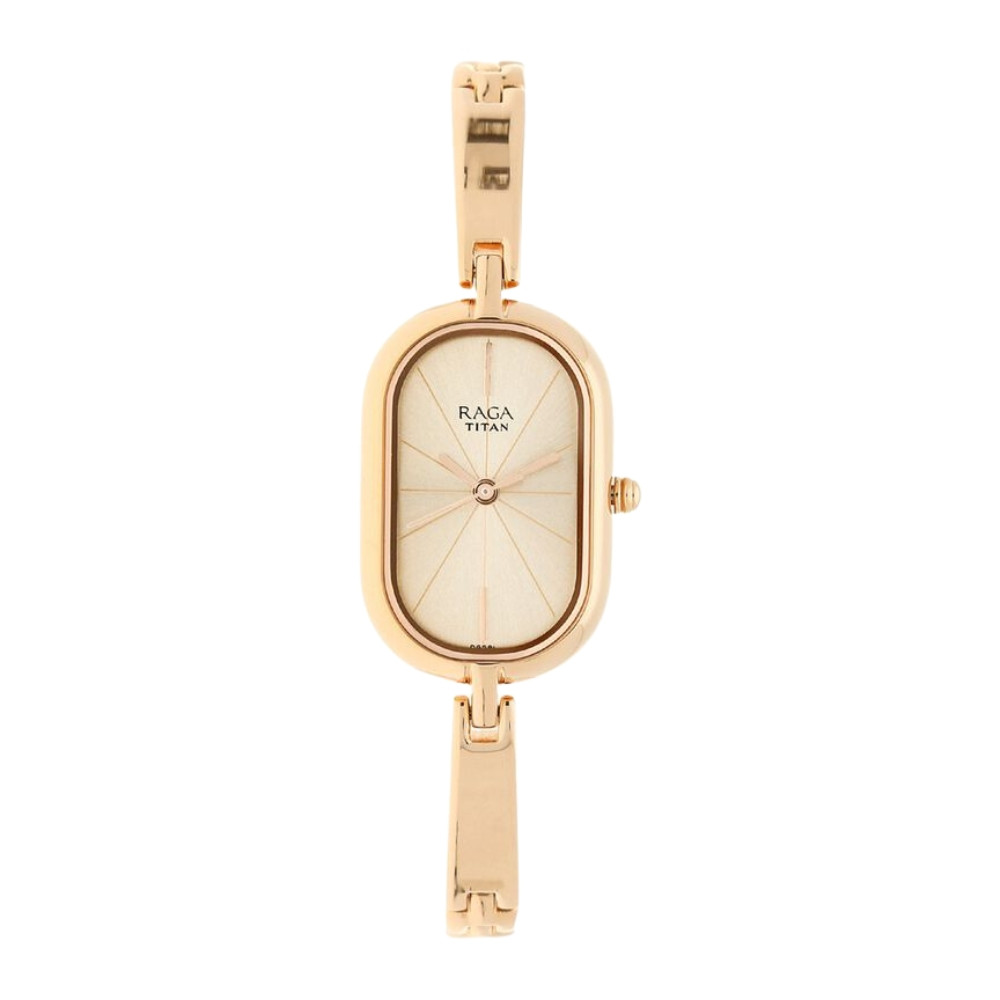 Titan Raga Viva Rose Gold Dial Women Watch With Metal Strap NR2577WM01