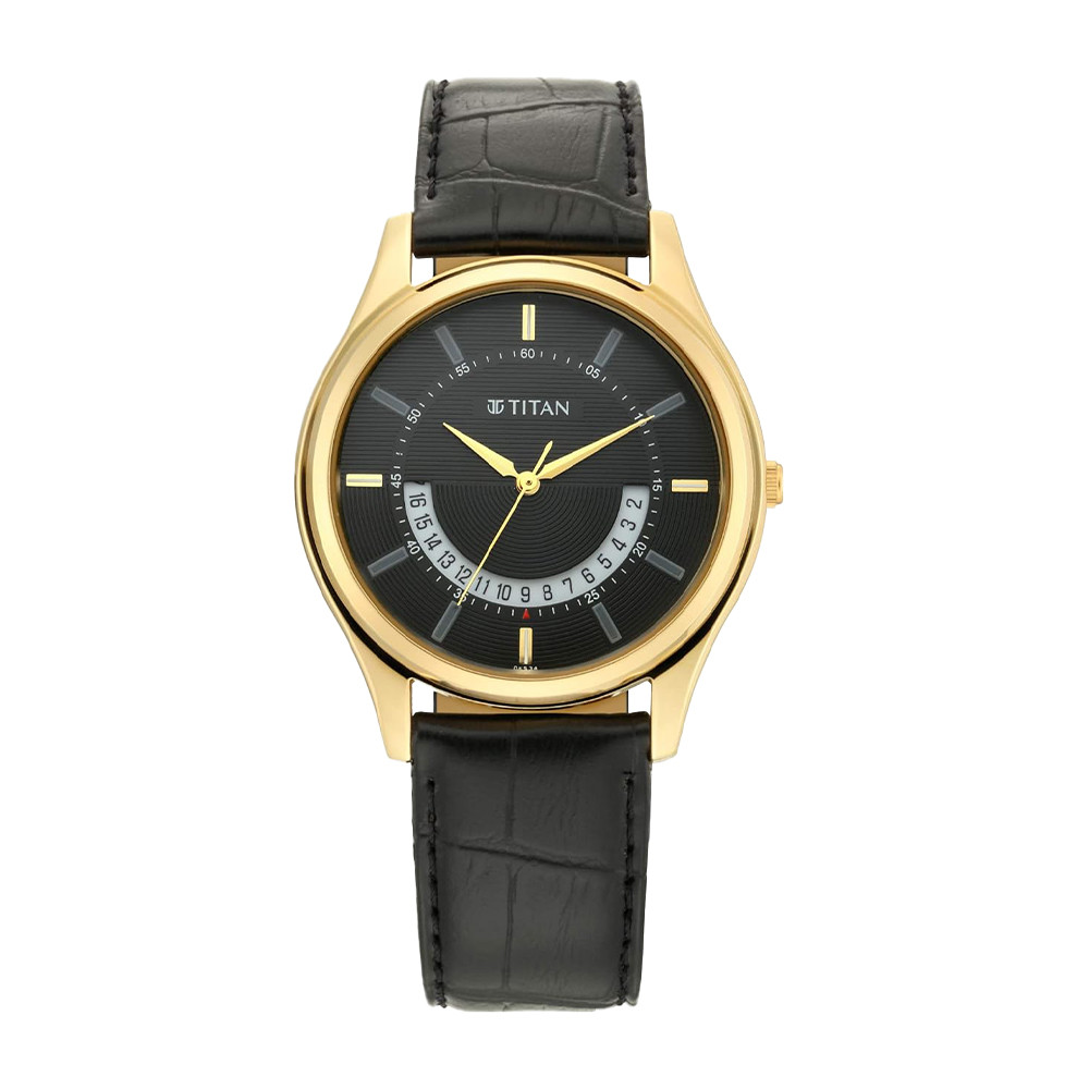 Titan Lagan - Black Dial Leather Strap NR1713YL01