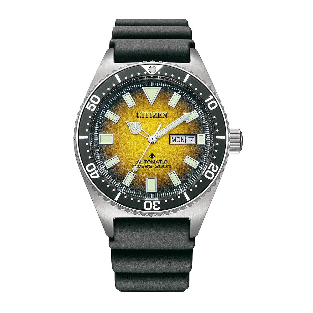 CITIZEN AUTOMATIC GENTS WATCH YELLOW DIAL - NY0120-01X