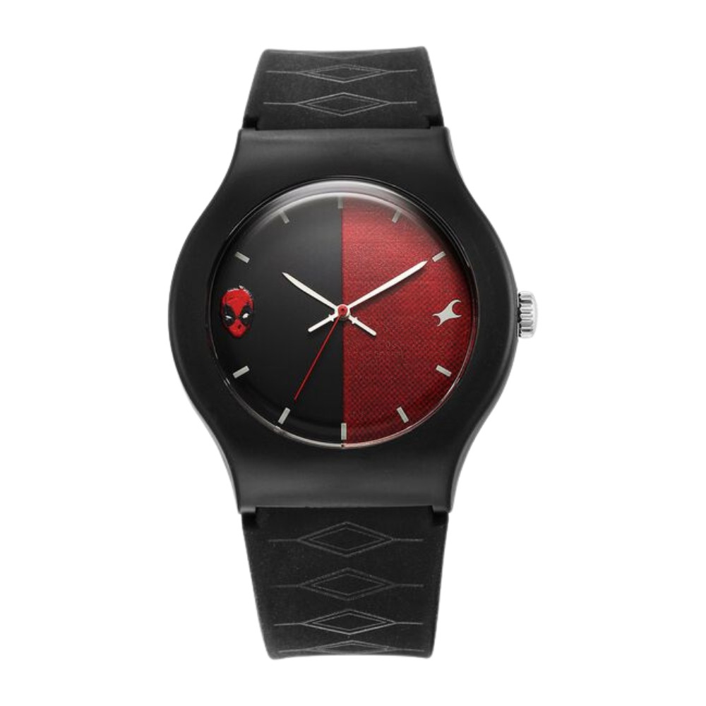 Fastrack Deadpool Wolverine Quartz Analog Dial With Black Silicone Strap Watch For Unisex 9915PP107