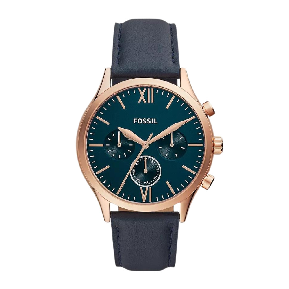 Fenmore Multifunction Navy Leather Watch BQ2412