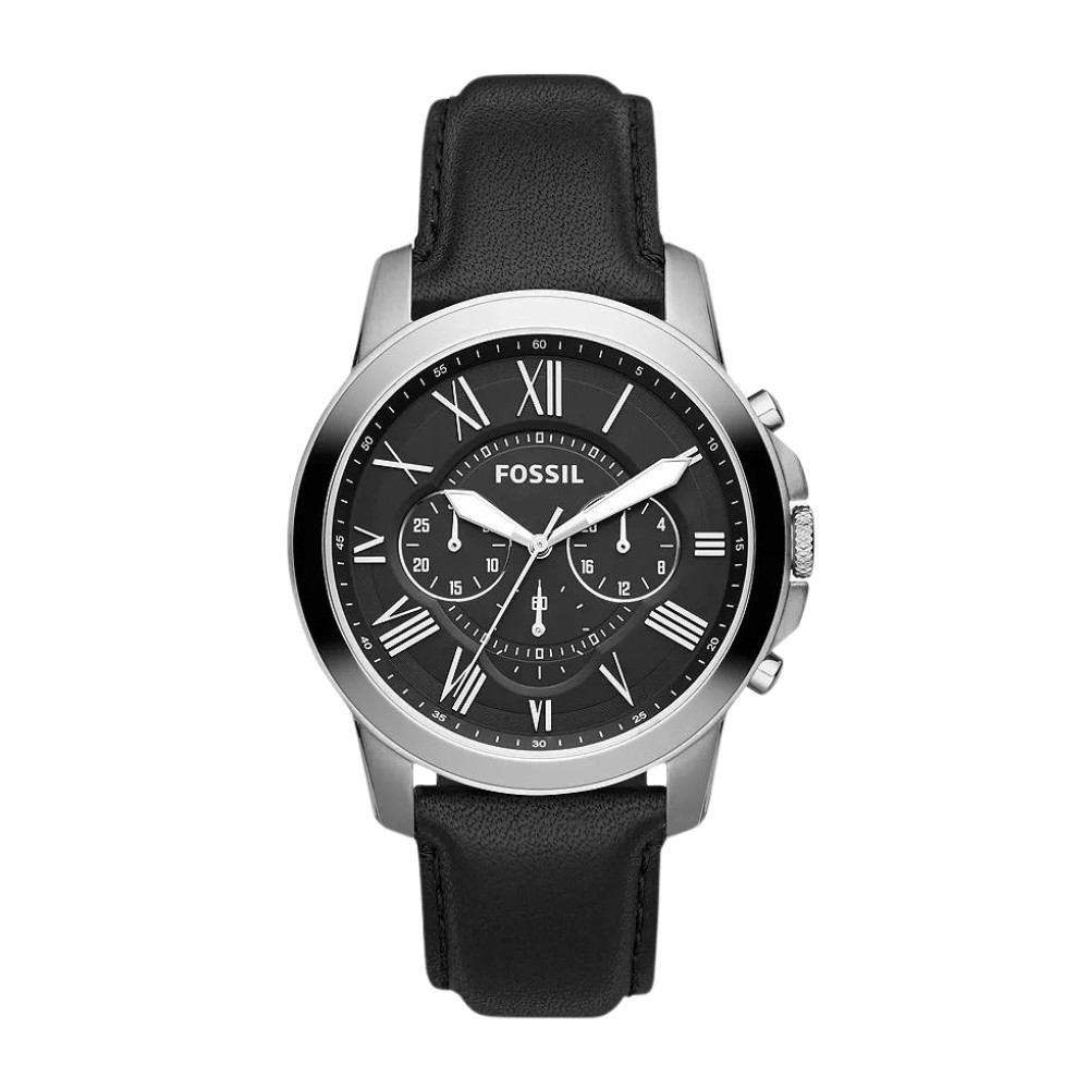 Grant Chronograph Black Leather Watch FS4812