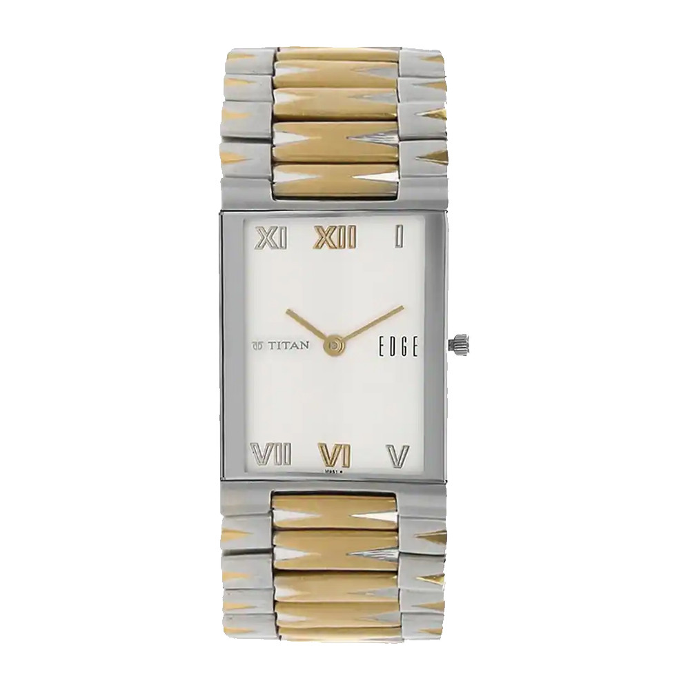 Titan Edge White Dial Silver Metal Strap Watch NR1296BM01