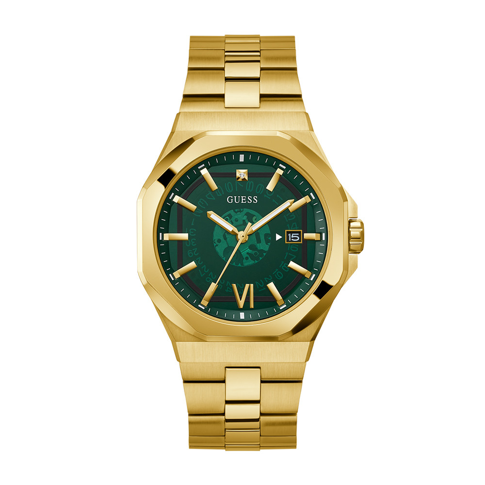 GUESS Mens Gold Tone Date Watch GW0573G2