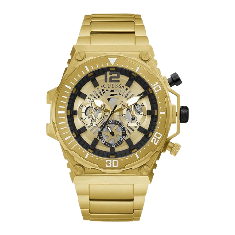 GUESS Analog Gold Dial Unisex-Adult Watch GW0324G2