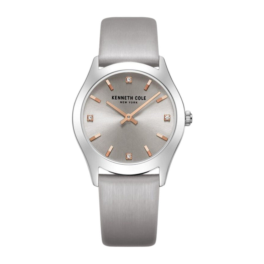 Kenneth Cole Quartz Analog Grey Dial Leather Strap Watch for Women KCWLA2222805LD