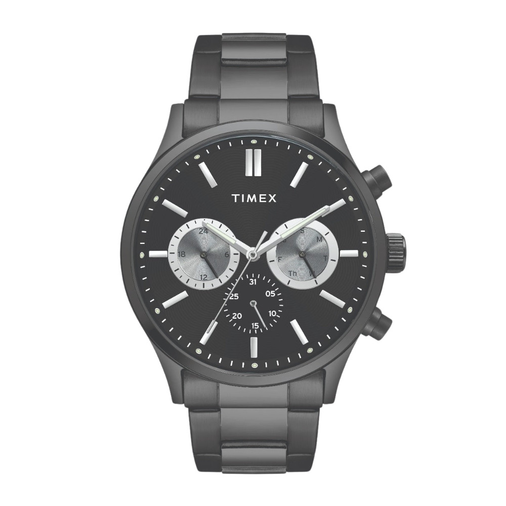 Timex Fashion Men's Black Dial Round Case Multifunction Function Watch -TWEG19605